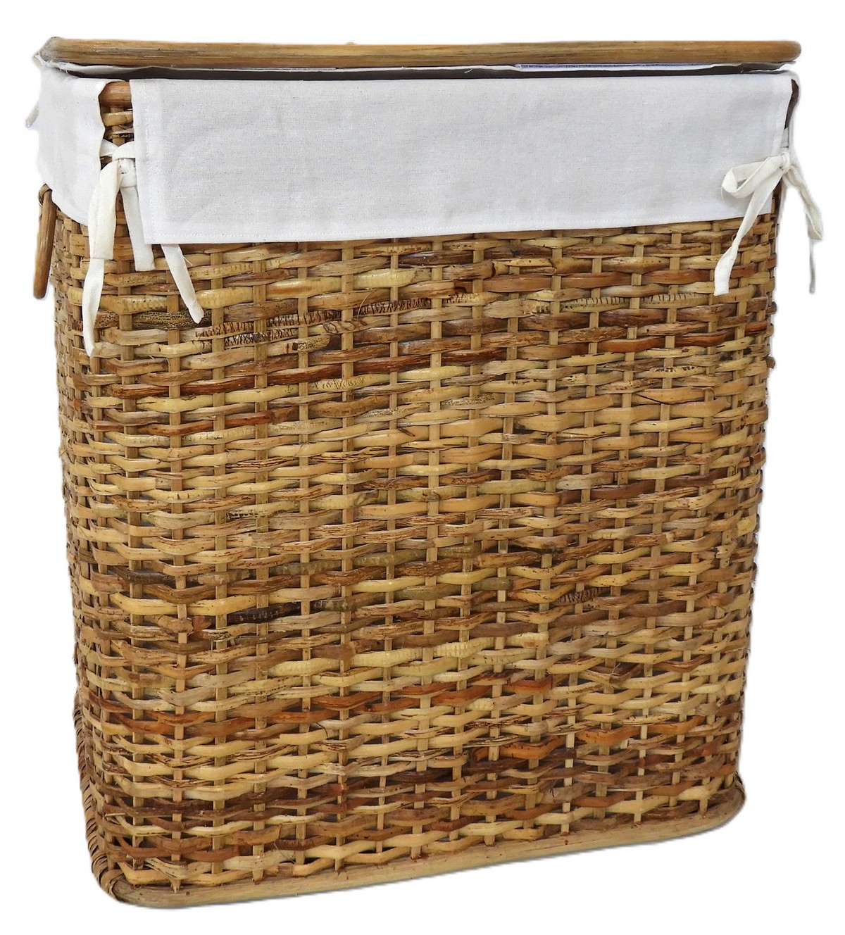 Cesto Porta Biancheria in Rattan Naturale Cm 51x36x57 H