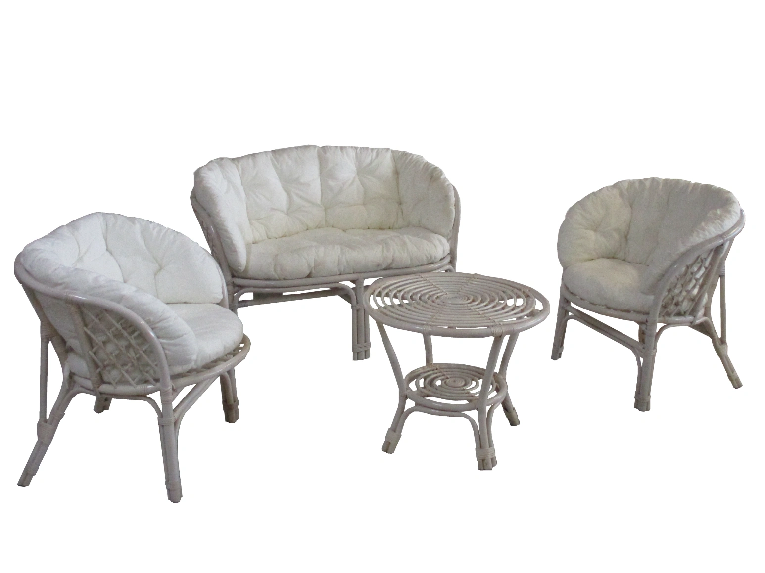 Salotto rattan naturale vimini  Bahama Bianco