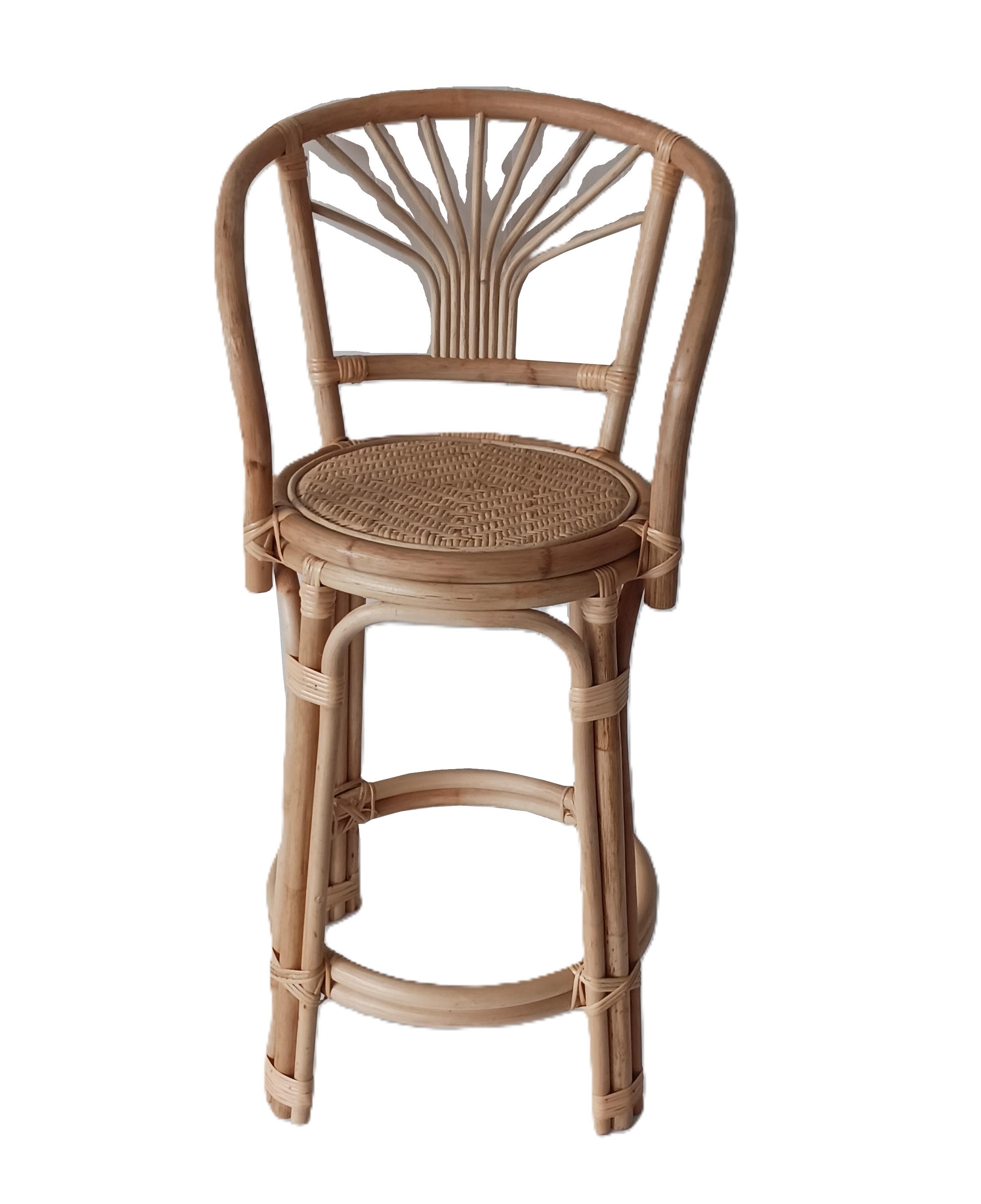 Sedia Sgabello Bar – Eleganza in Rattan Naturale