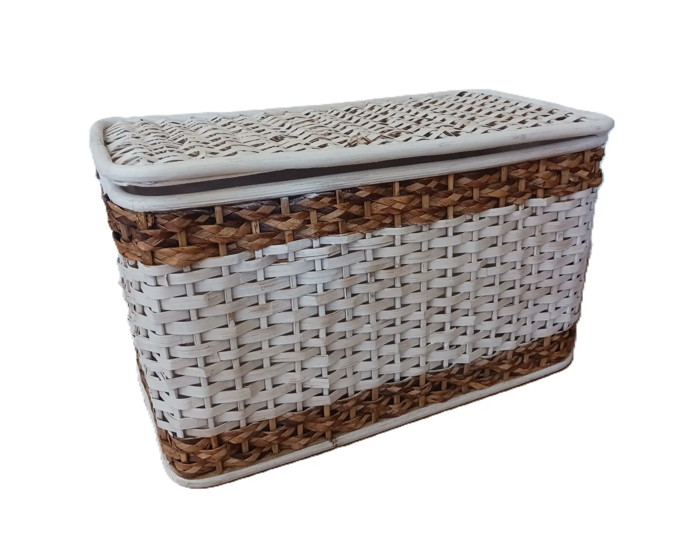 Baule Porta Biancheria in Rattan bicolore 55X31X35 H