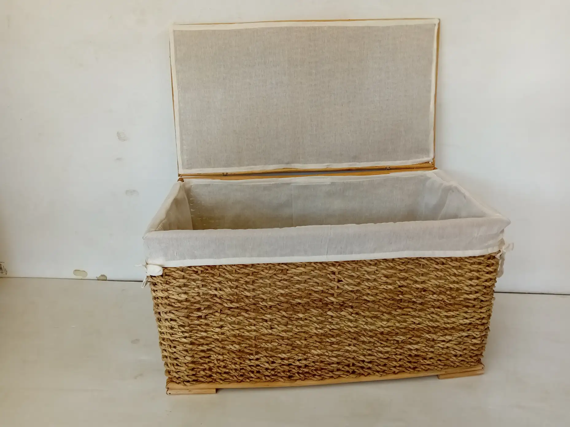 Cesto  Baule cm 68x40x40 H Portabiancheria in Vimini Rattan  – Cesto Fatto a Mano - 3
