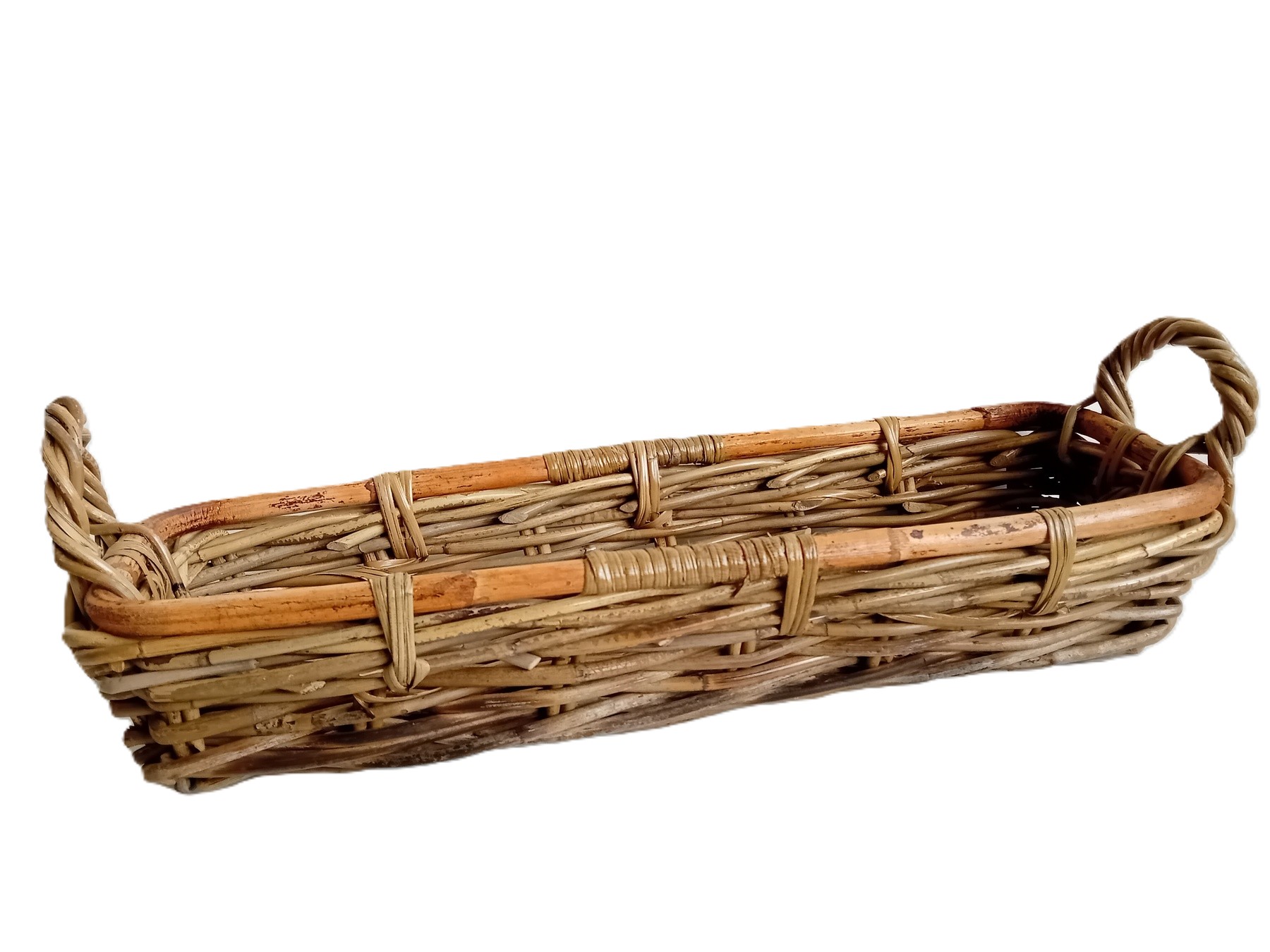 vassoio vimini intreccio in giunco kubo grey art ck7027/1