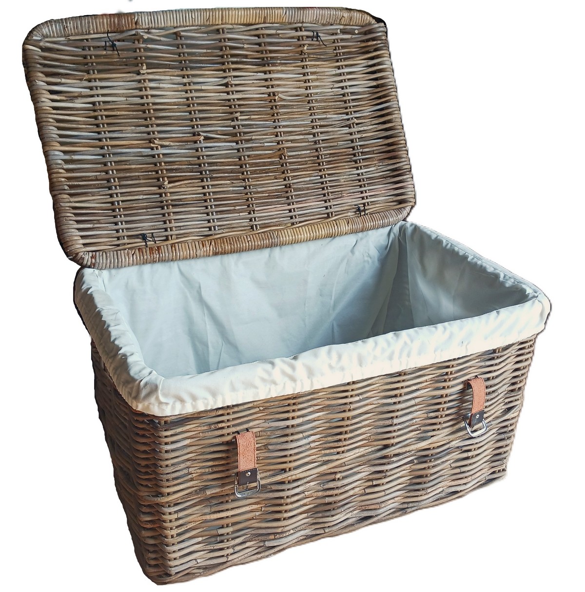 Baule in Giunco Kubo Grey – Fodera in Cotone – 75x46x45 H