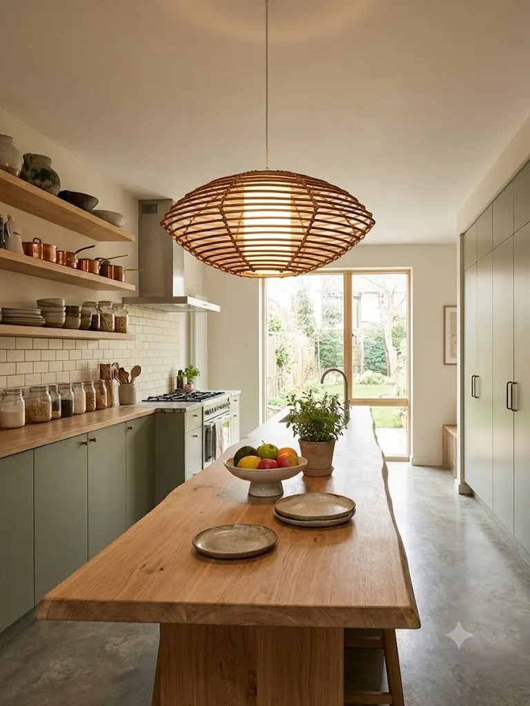 Lampadario Sospensione in Rattan e Giunco Intrecciato – Ø 70 cm