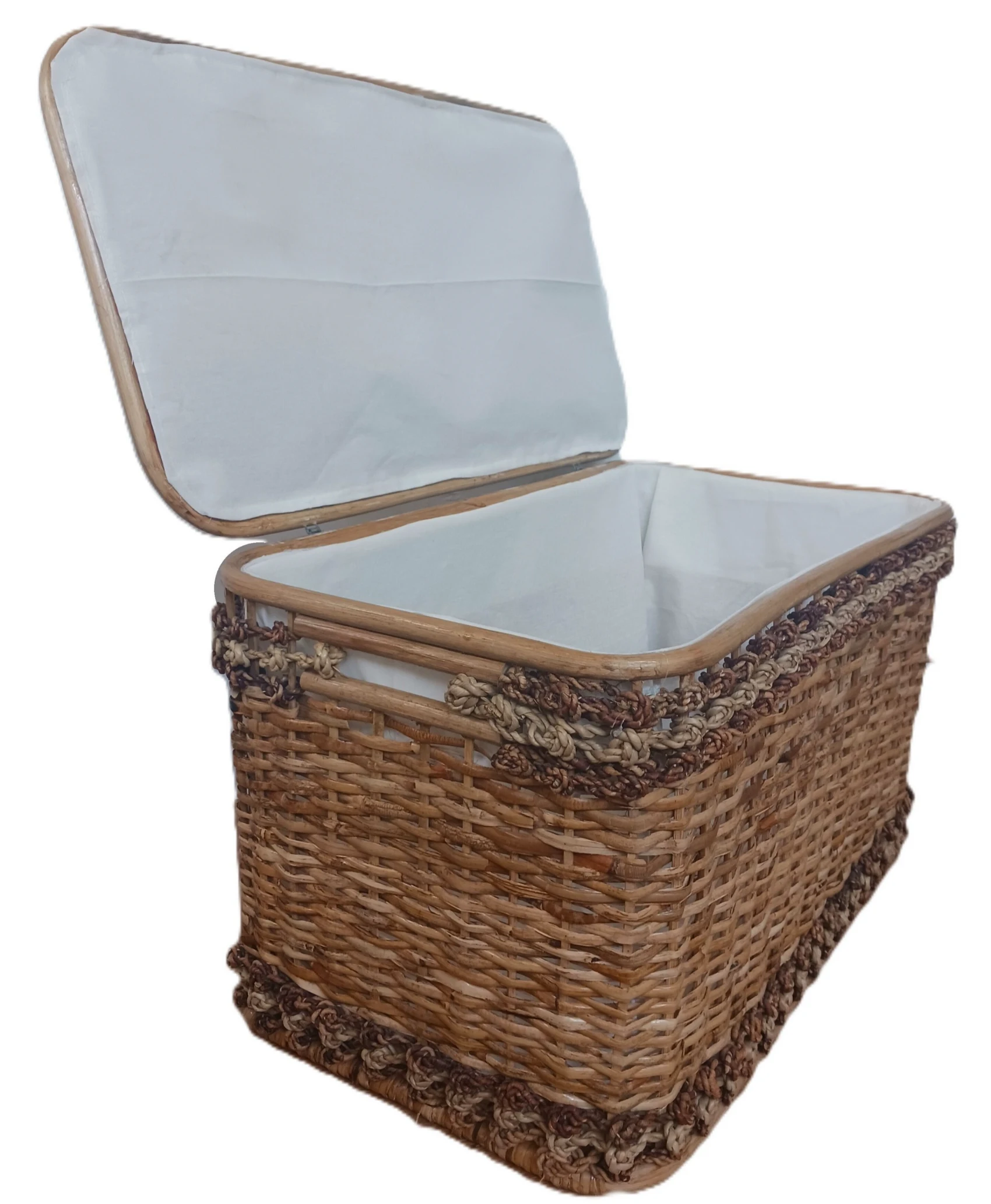 Baule Portabiancheria in Rattan Cm 70x40x40 H