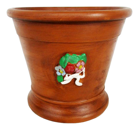 vaso portavaso in terracotta