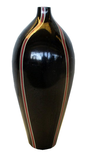 vaso in terracotta rotondo nero cm 48x100 H