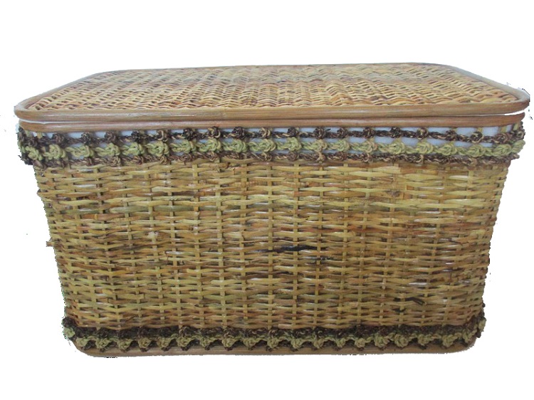 Baule Portabiancheria in Rattan Cm 78x44x45 H