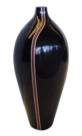 vaso in terracotta rotondo nero cm 35X82 H
