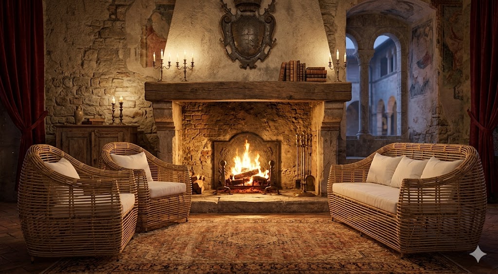 Salotto Morea - Set Premium in Rattan Intrecciato