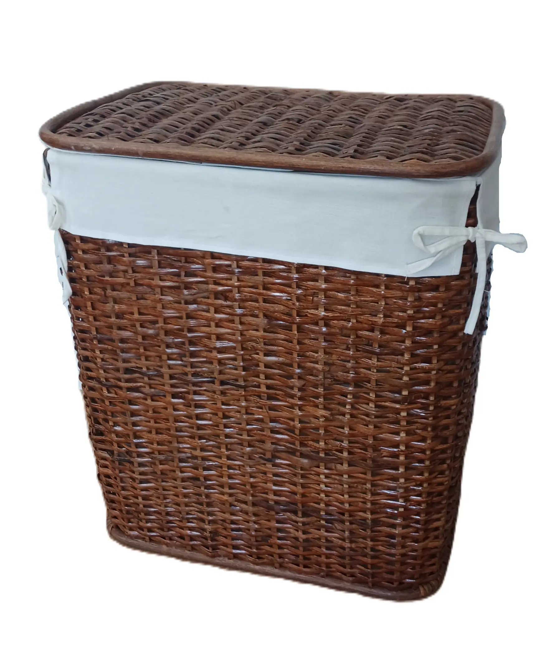 Cesto Porta Biancheria in Rattan Naturale Cm 50x38x60 H - 4