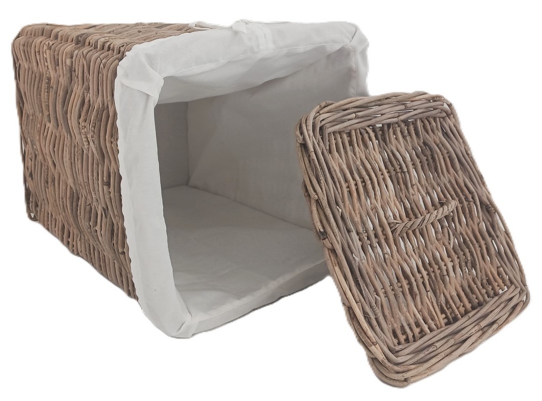 Cesto Porta Biancheria in Giunco Kubu Cm 38x38x48 H