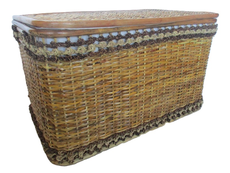 Baule Portabiancheria in Rattan Cm 84x51x52 H