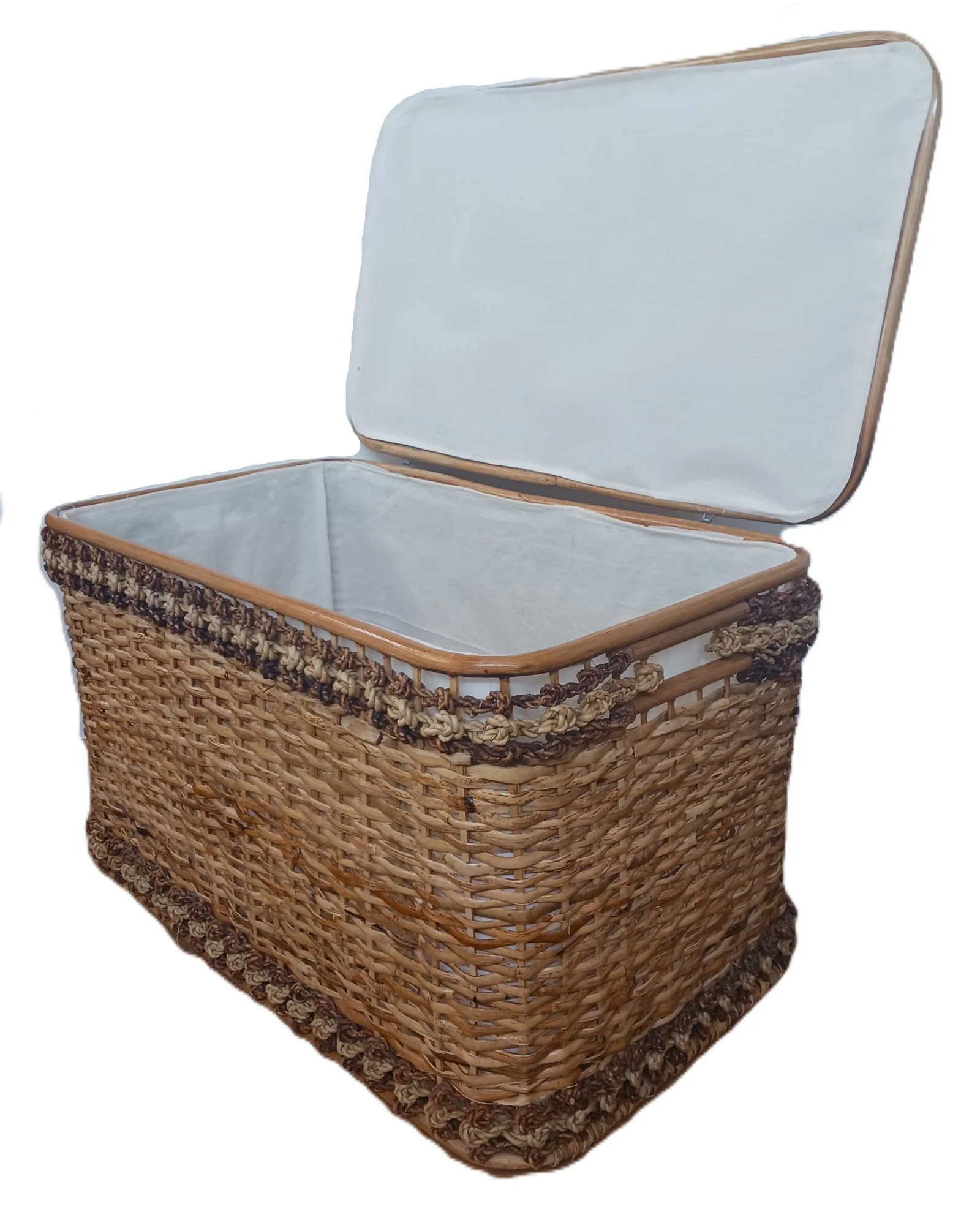 Baule Portabiancheria in Rattan Cm 78x44x45 H - 3