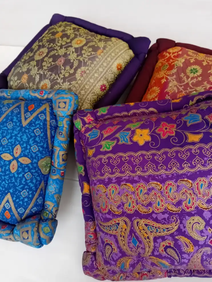 Set 4 Cuscini Arredo Sfoderabili in Cotone 37x37 cm – Lavorazione Etnica e Decorativa - 3
