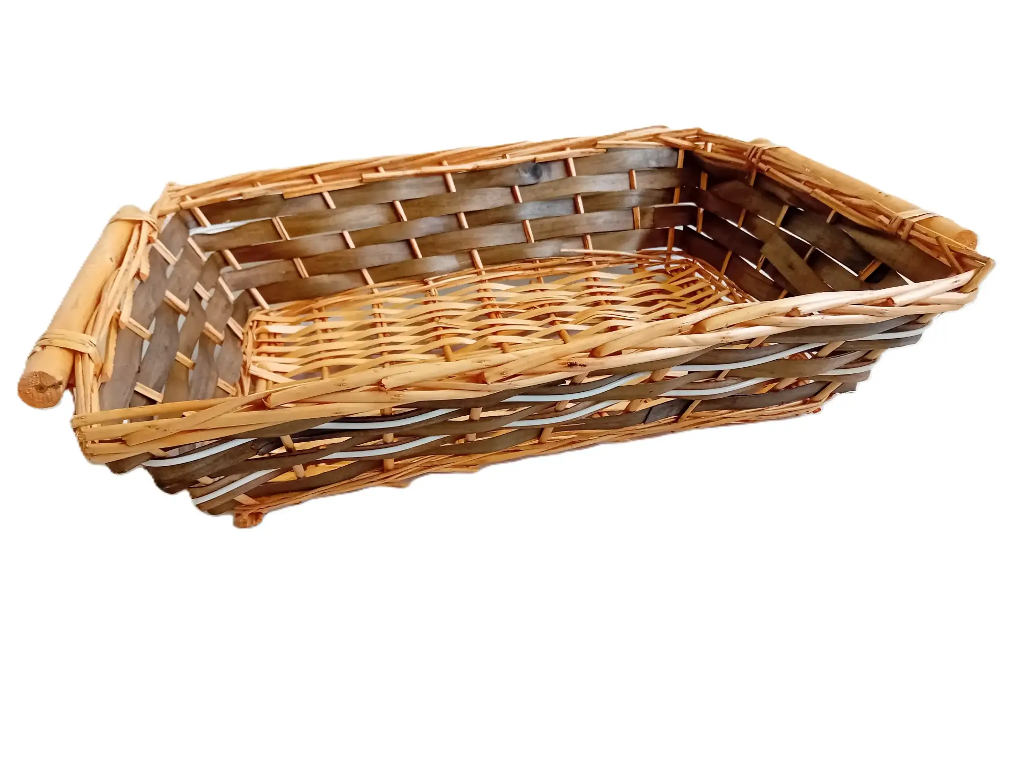 Cesto Rettangolare Bicolore con Manici per Confezioni cm 54X40X13 H