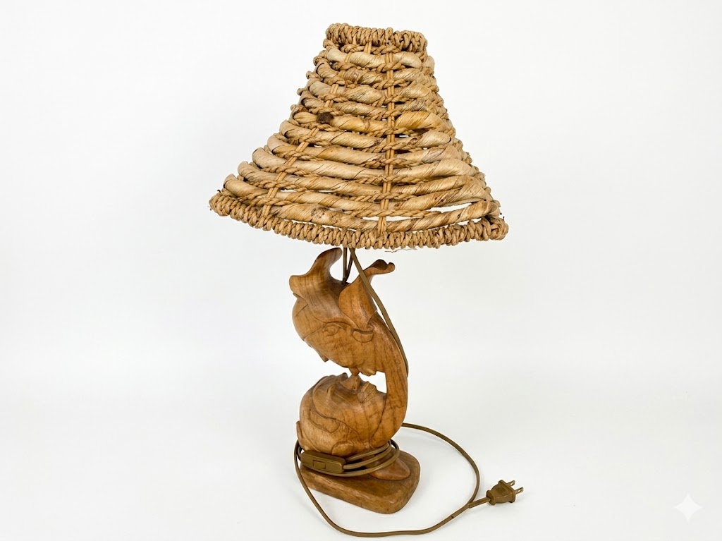 lampada da tavolo legno massello bacio