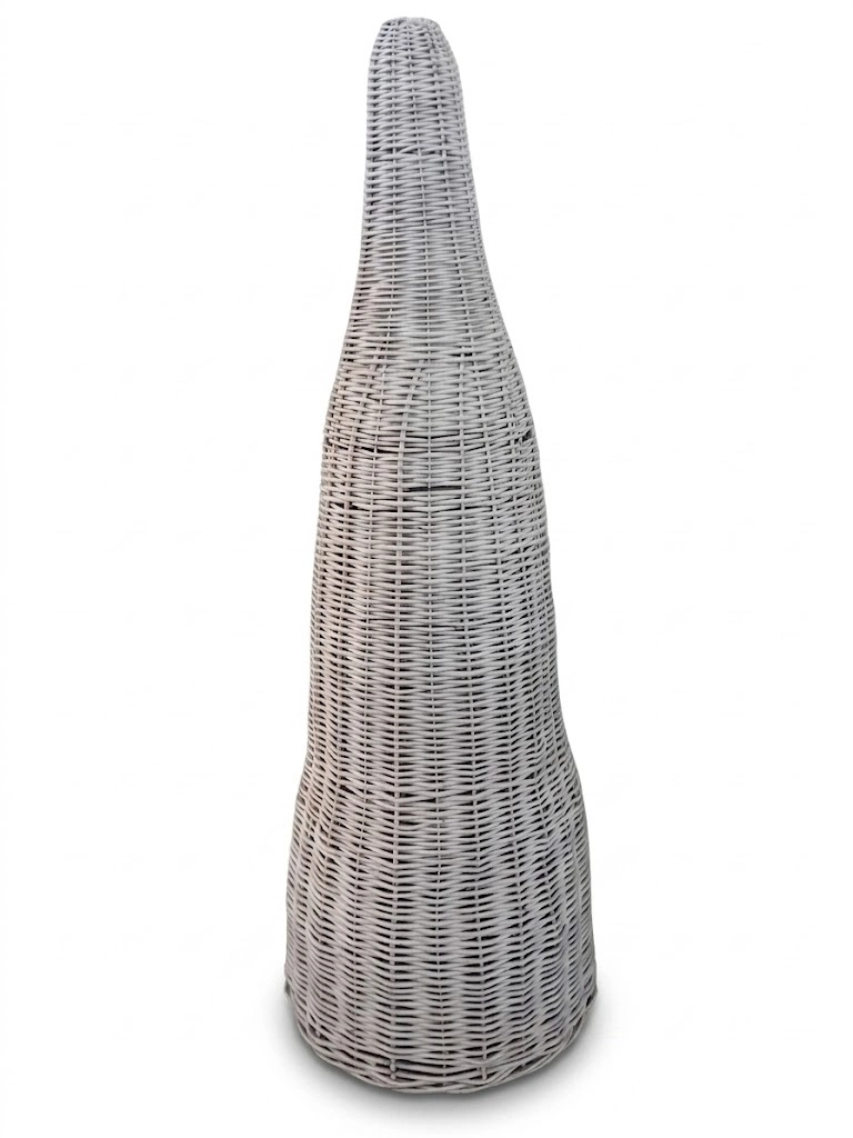 Lampada a Stelo in Rattan Bianco da 180 cm H