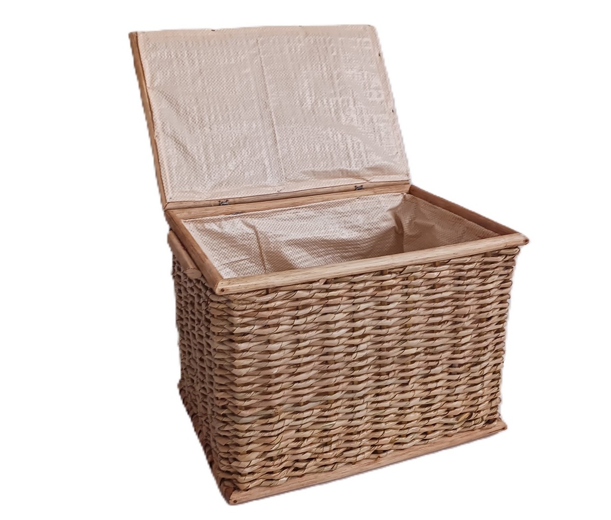 Piccolo Baule Porta Oggetti in Cordoncino di Banano Cm 39x26x29 H