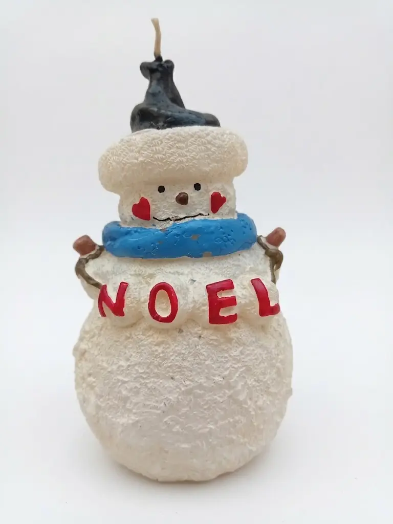 Candela Artigianale Pupazzo di Neve "NOEL" (8x14 cm)