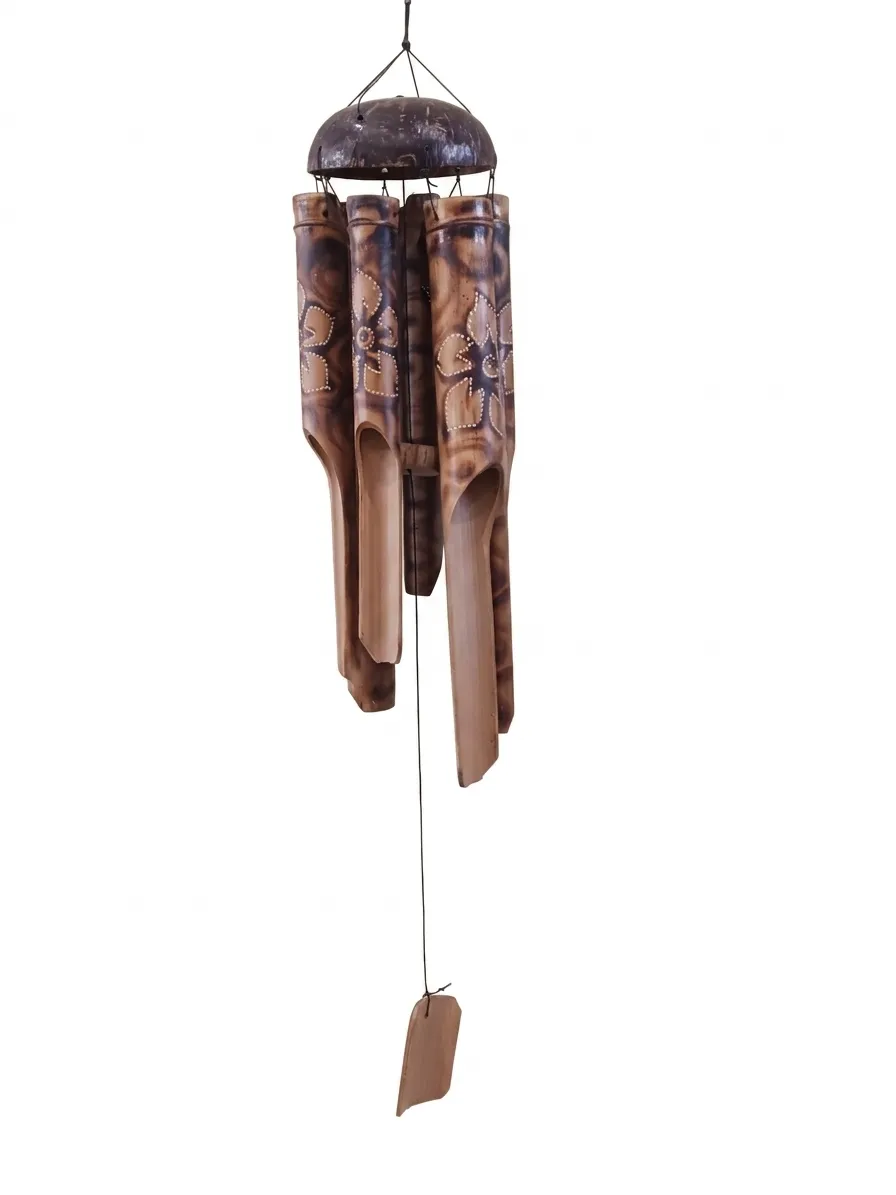 Scacciapensieri Bamboo "Dark Flowers" – 46 cm