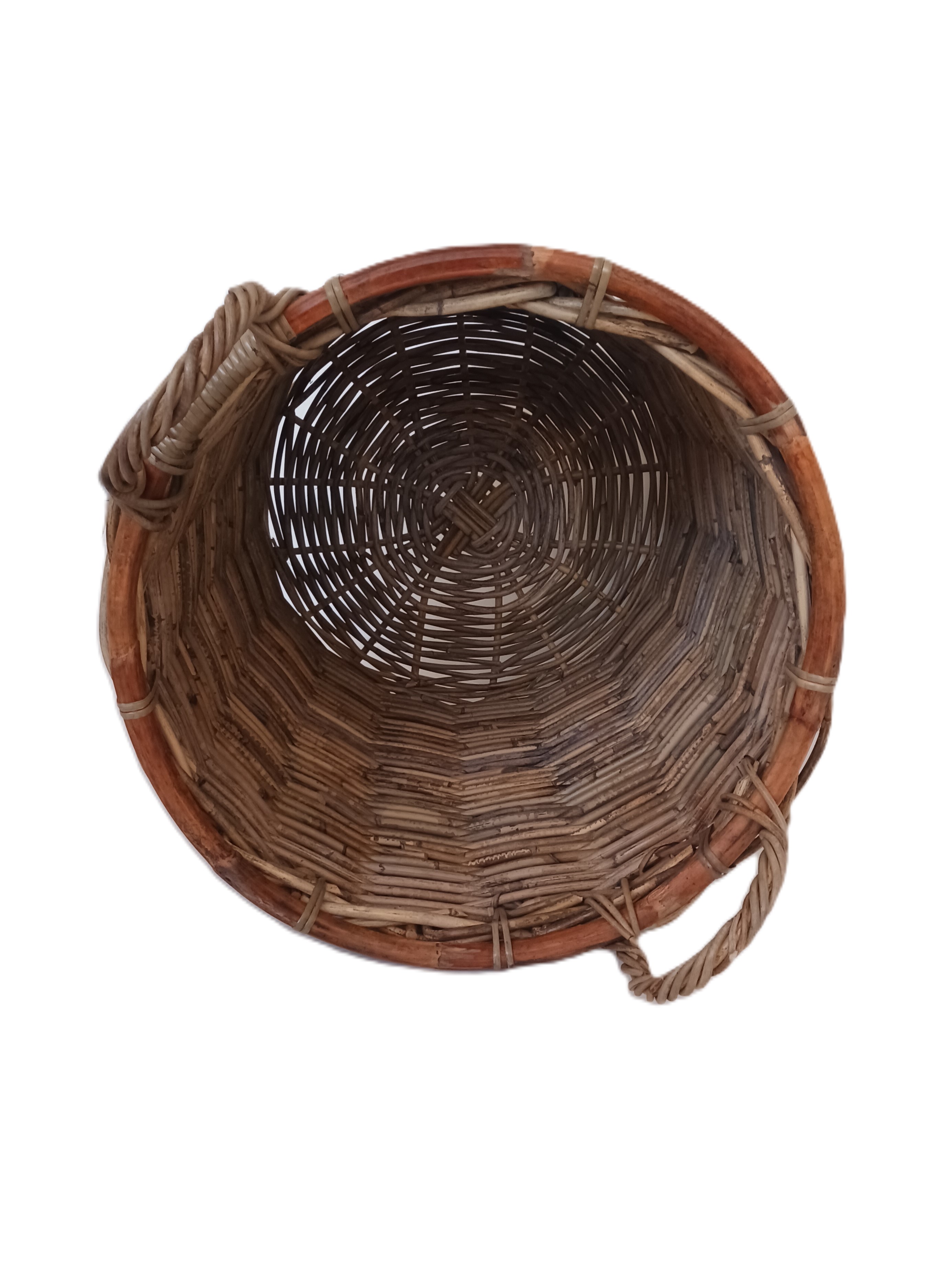 porta legna in vimini giunco cm 39x45 H con manici  CM 53 H