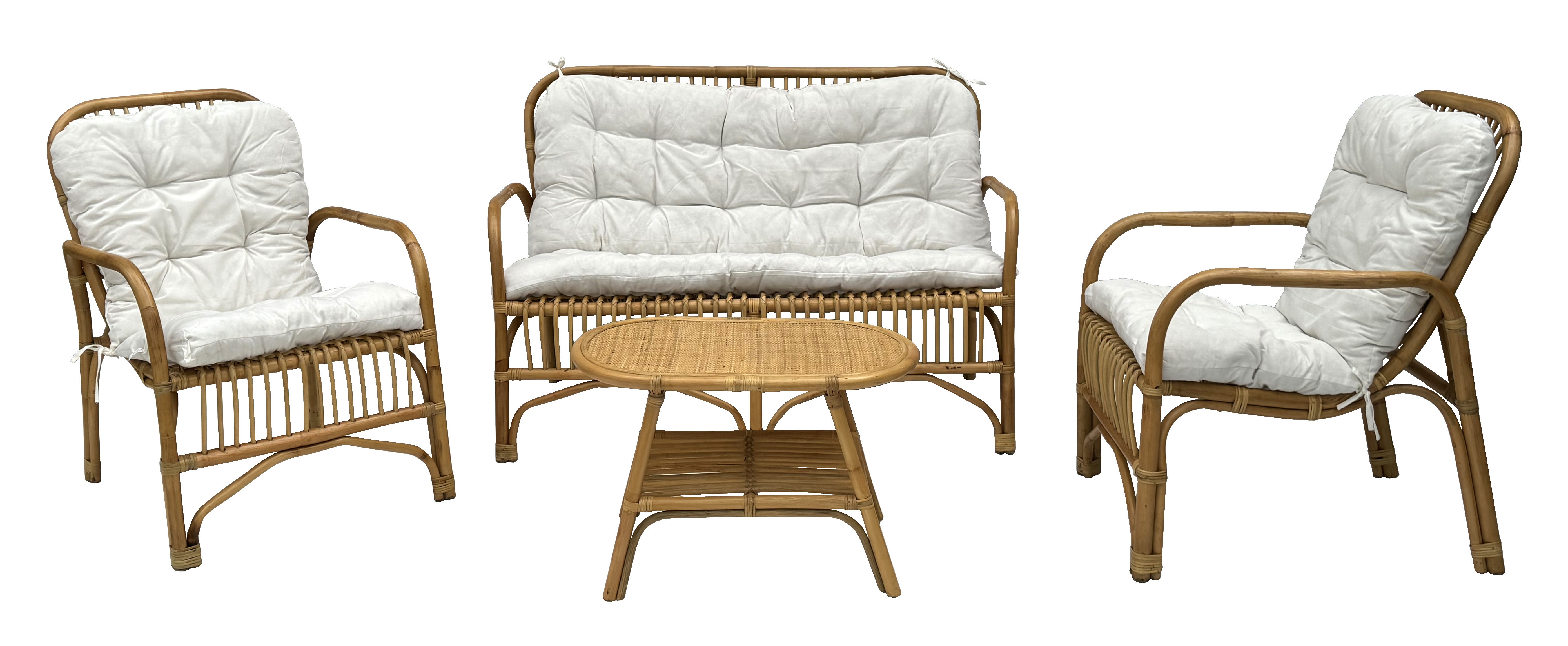 Salotto Surabaya – Set 4 Posti in Pregiato Rattan Manao