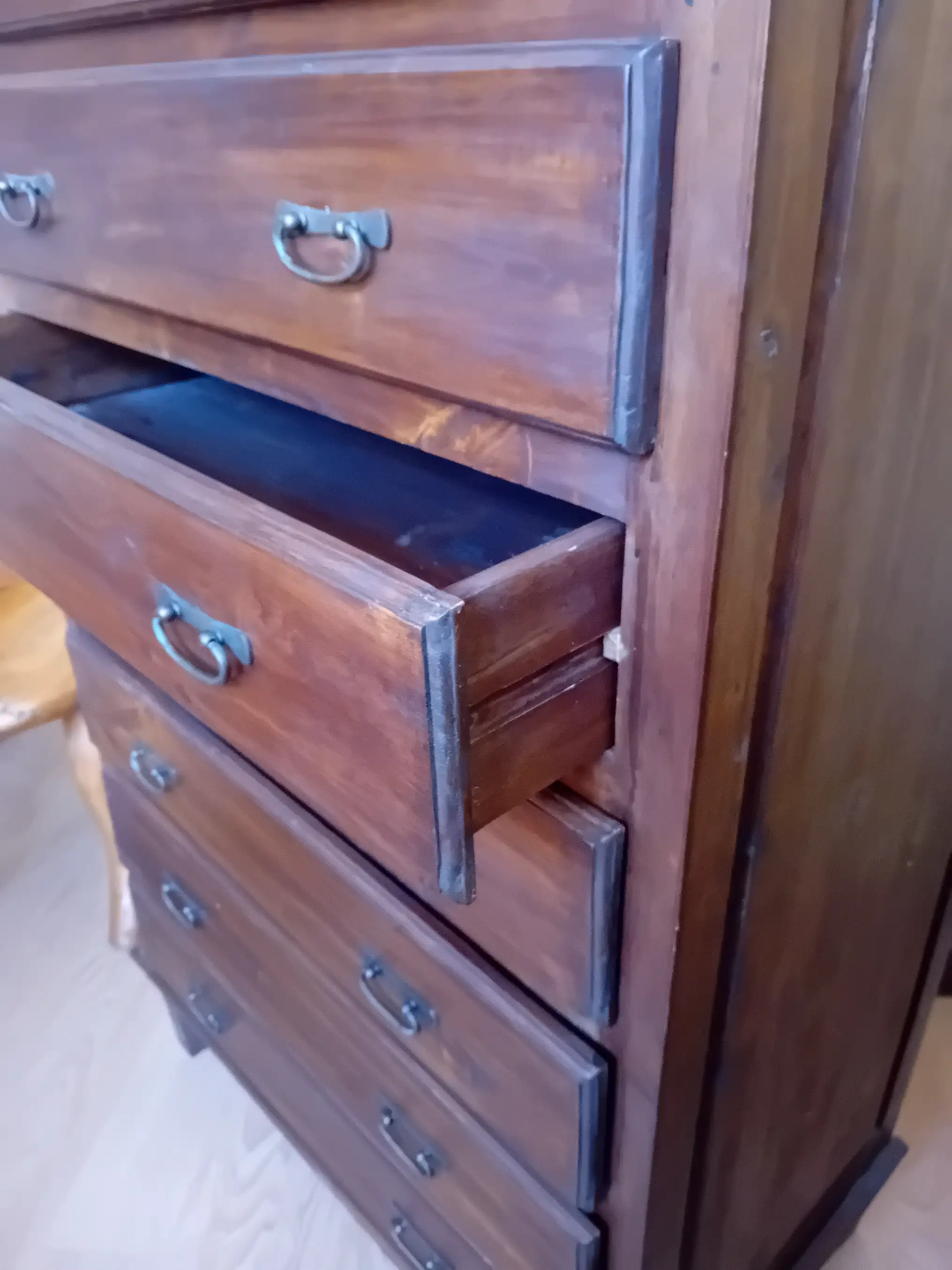 Comò Settimino in Legno Massello a 7 Cassetti – L 86 x P 47 x H 140 cm - 5
