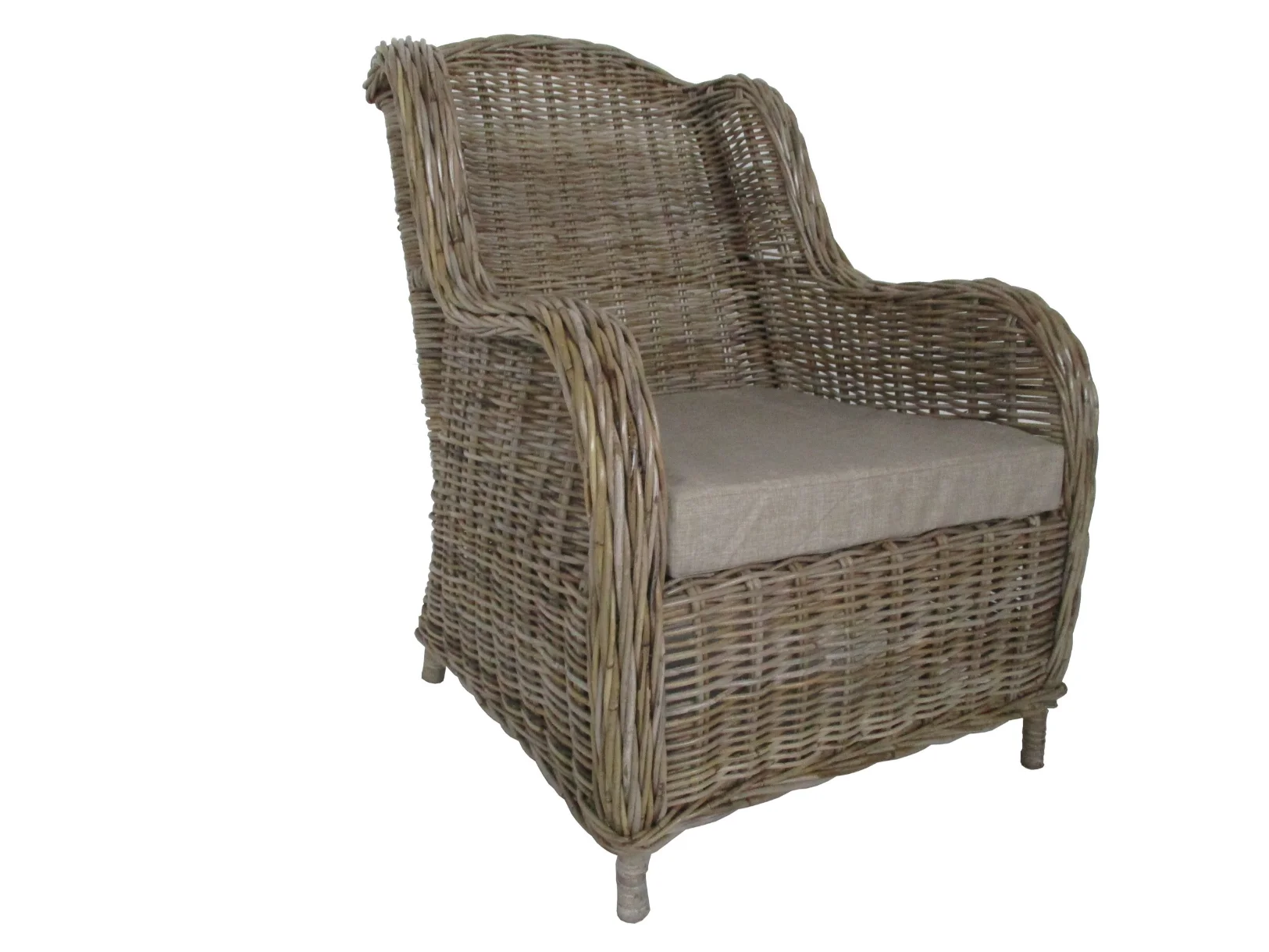 Poltrona in rattan naturale vimini  Arena - in Giunco Kubu Grey