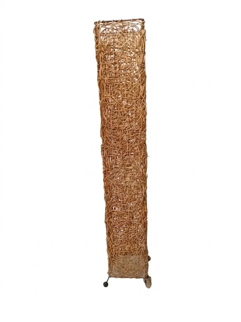 Lampada a Terra in Rattan Intrecciato, 2 Punti Luce - Altezza 155 cm - 3