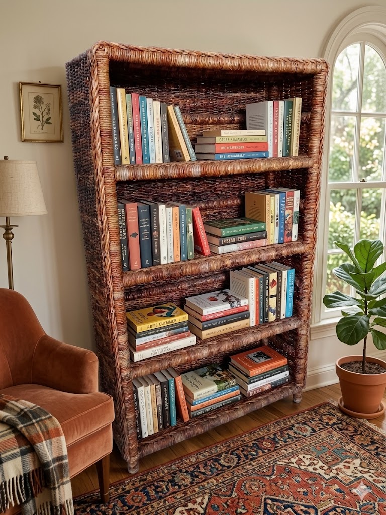 libreria in banano naturale 4 piani art 6201/4