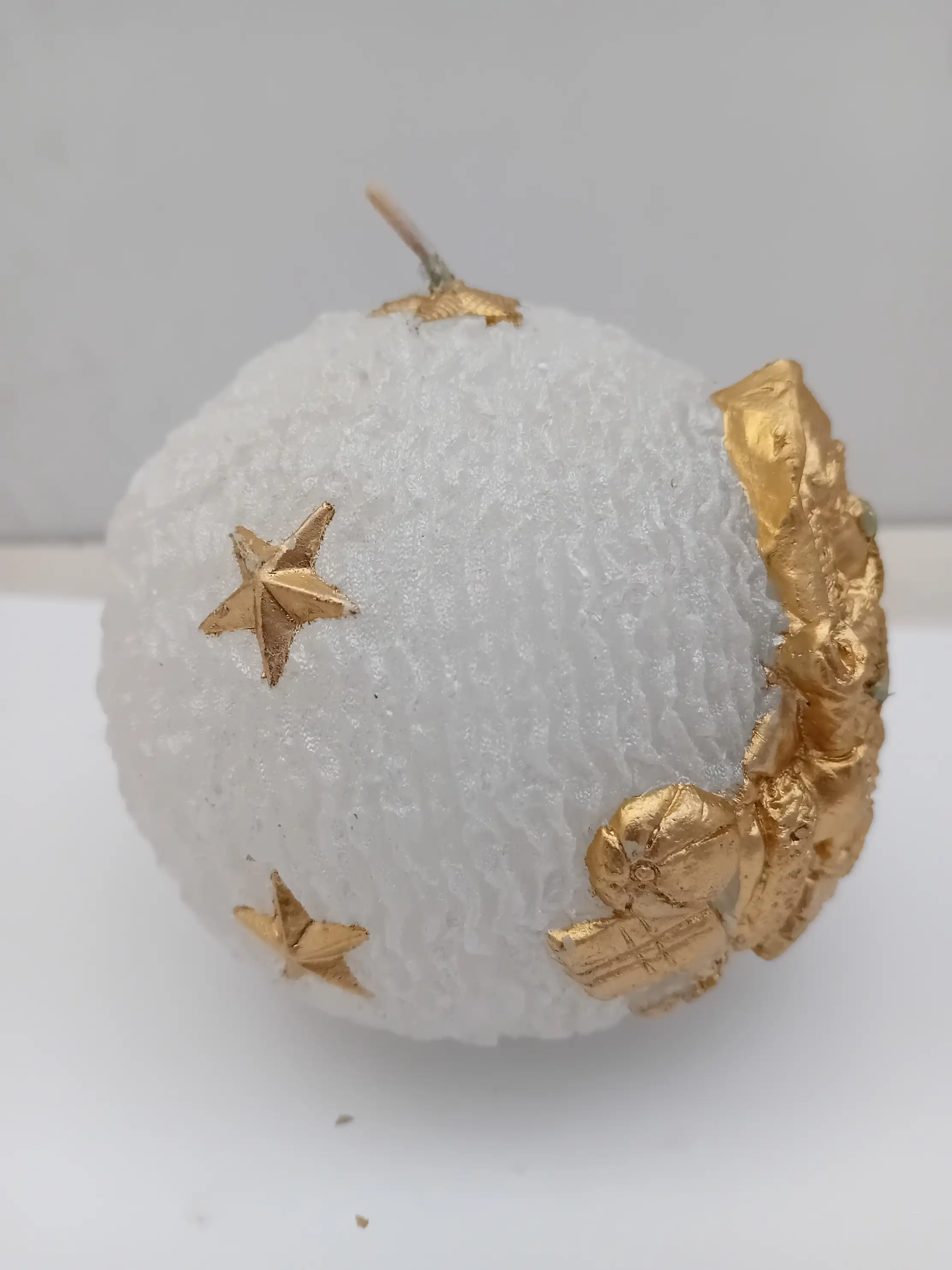 Candela Artigianale Sferica Babbo Natale in Rilievo – 9x9 cm - 3