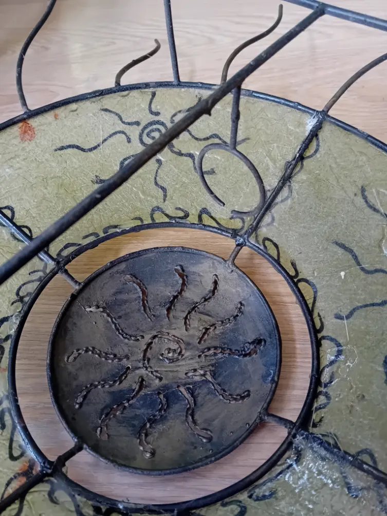 Lampada da Parete "Sole" in Metallo e Resina Verde e Bronzo – Ø 82 cm - 3
