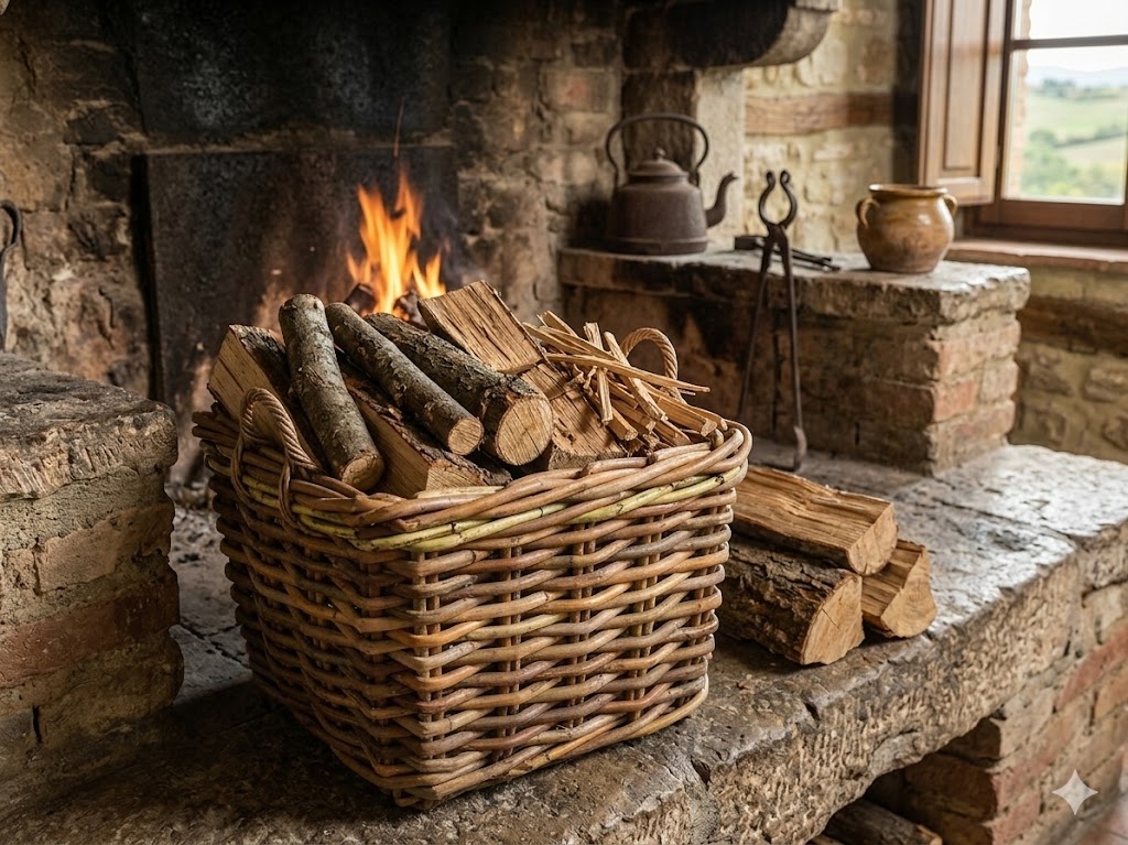 porta legna in vimini rattan quadrato cm 60x60x50 H con manici cm 60 H