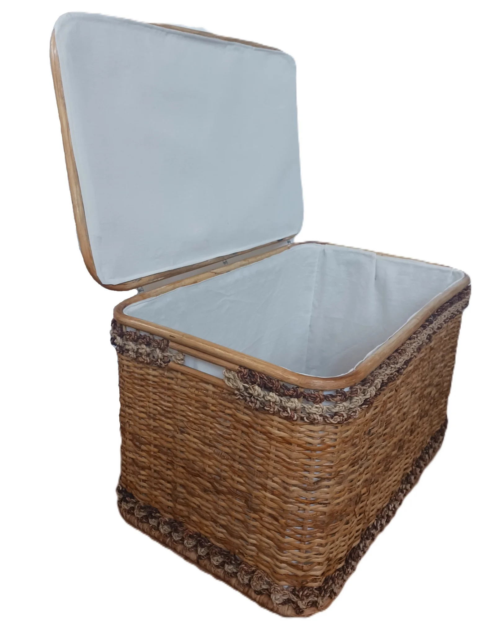 Baule Portabiancheria in Rattan Cm 84x51x52 H - 3