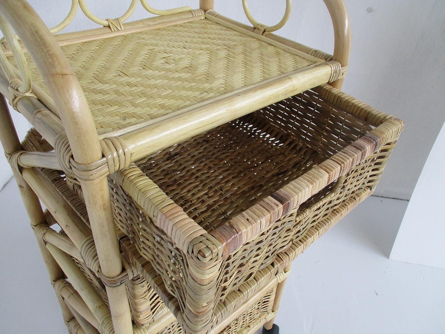 cassettiera rattan naturale 4 cassetti art ck7004 - 4
