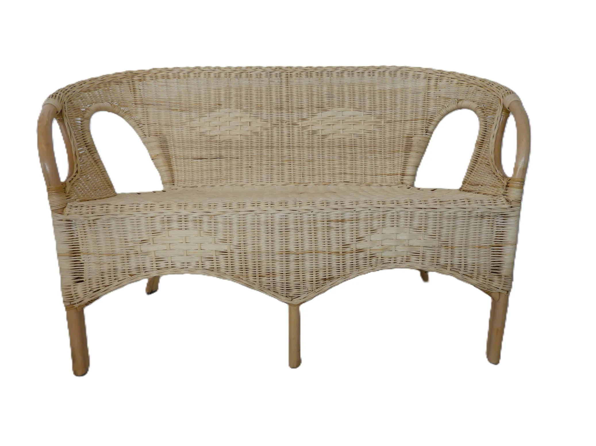 Salotto in rattan naturale vimini Mandolino 4 posti - 3