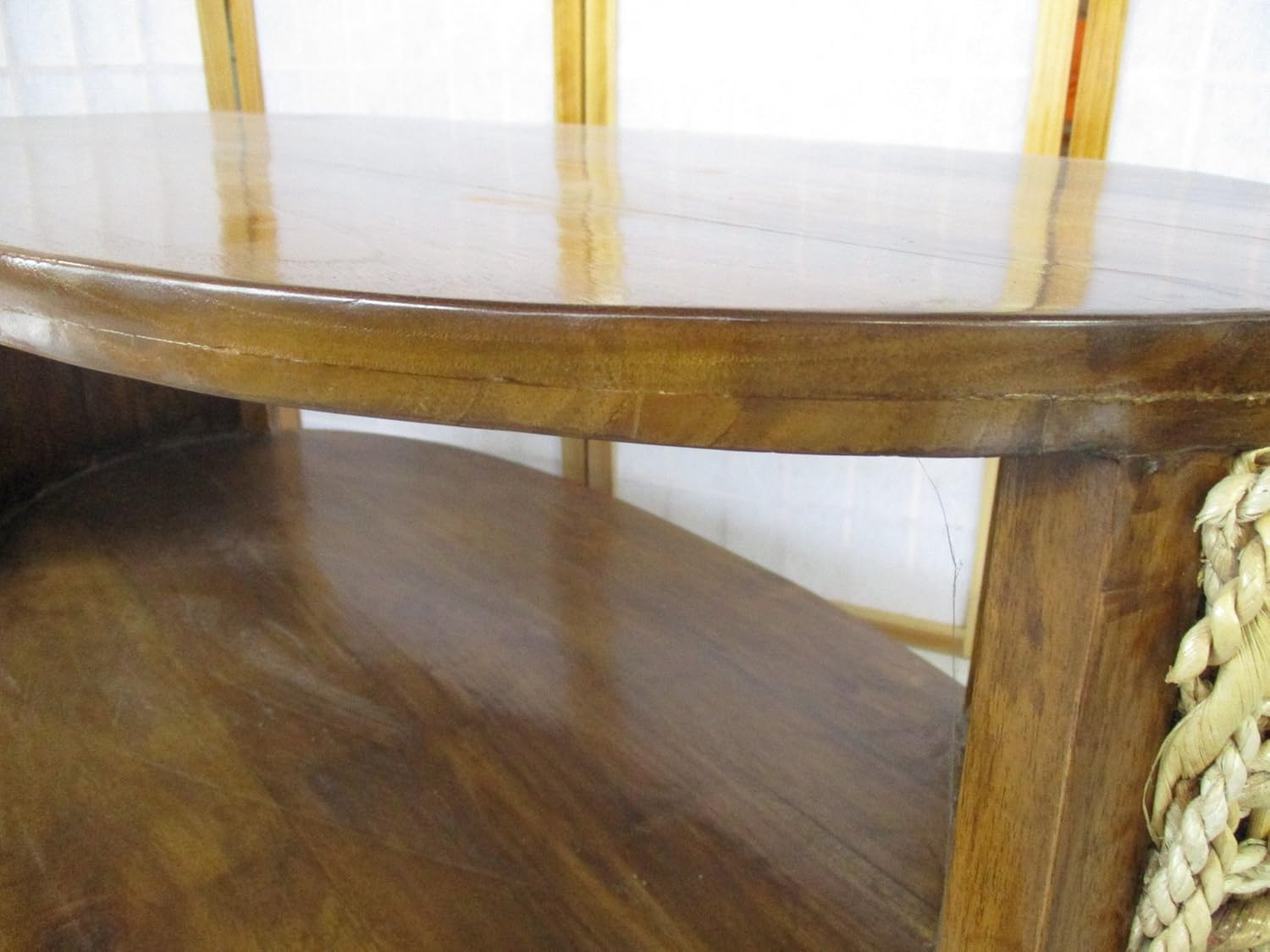 tavolo in banano e teak ovale cm 100x55x50 H art dp/29 - 3