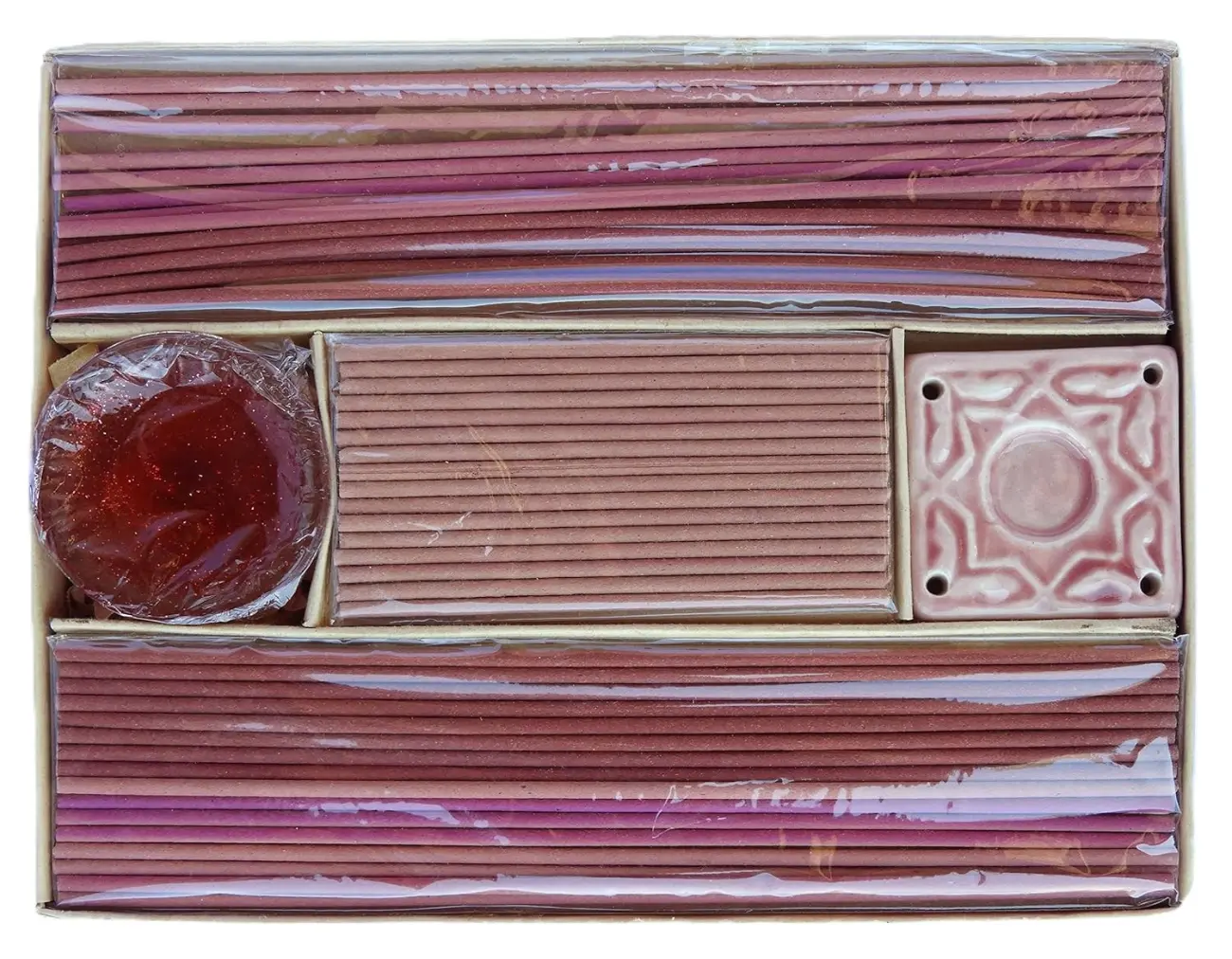 Set Regalo INCENSO con BRUCIA INCENSO E Candela Confezione CM 21X16X4 H