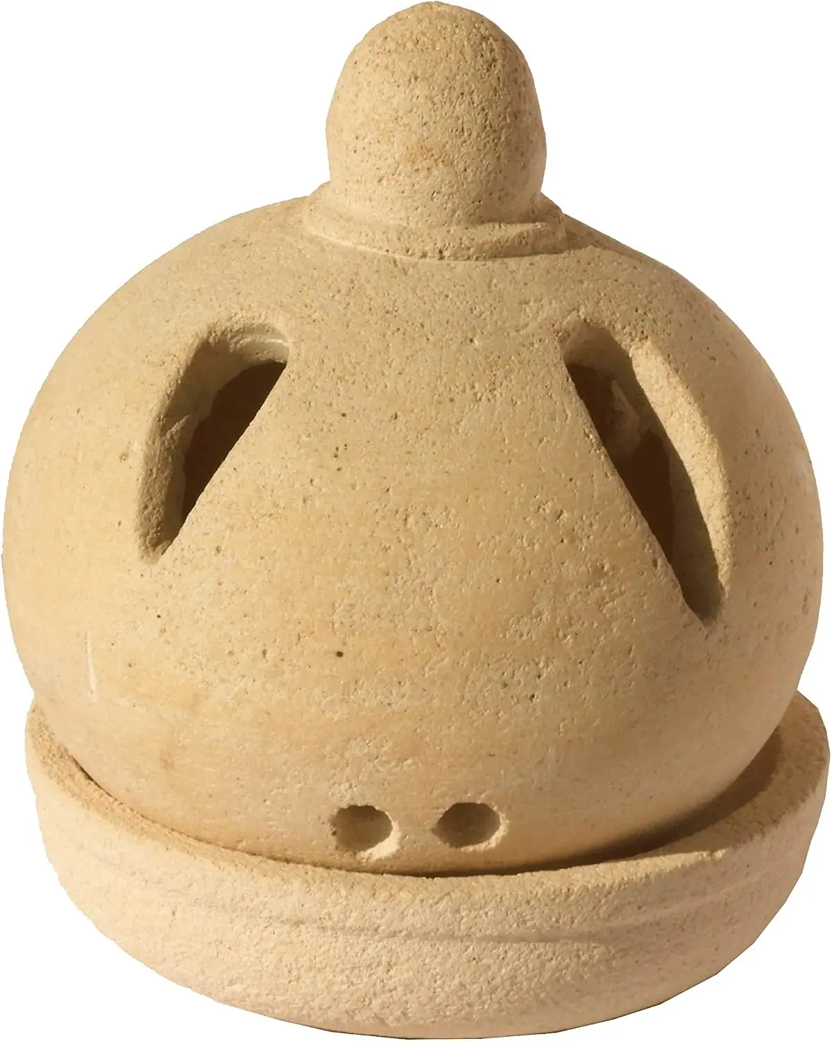 Bruciatore d'Incenso a Cono in Terracotta Naturale Grezza (13x8 cm)
