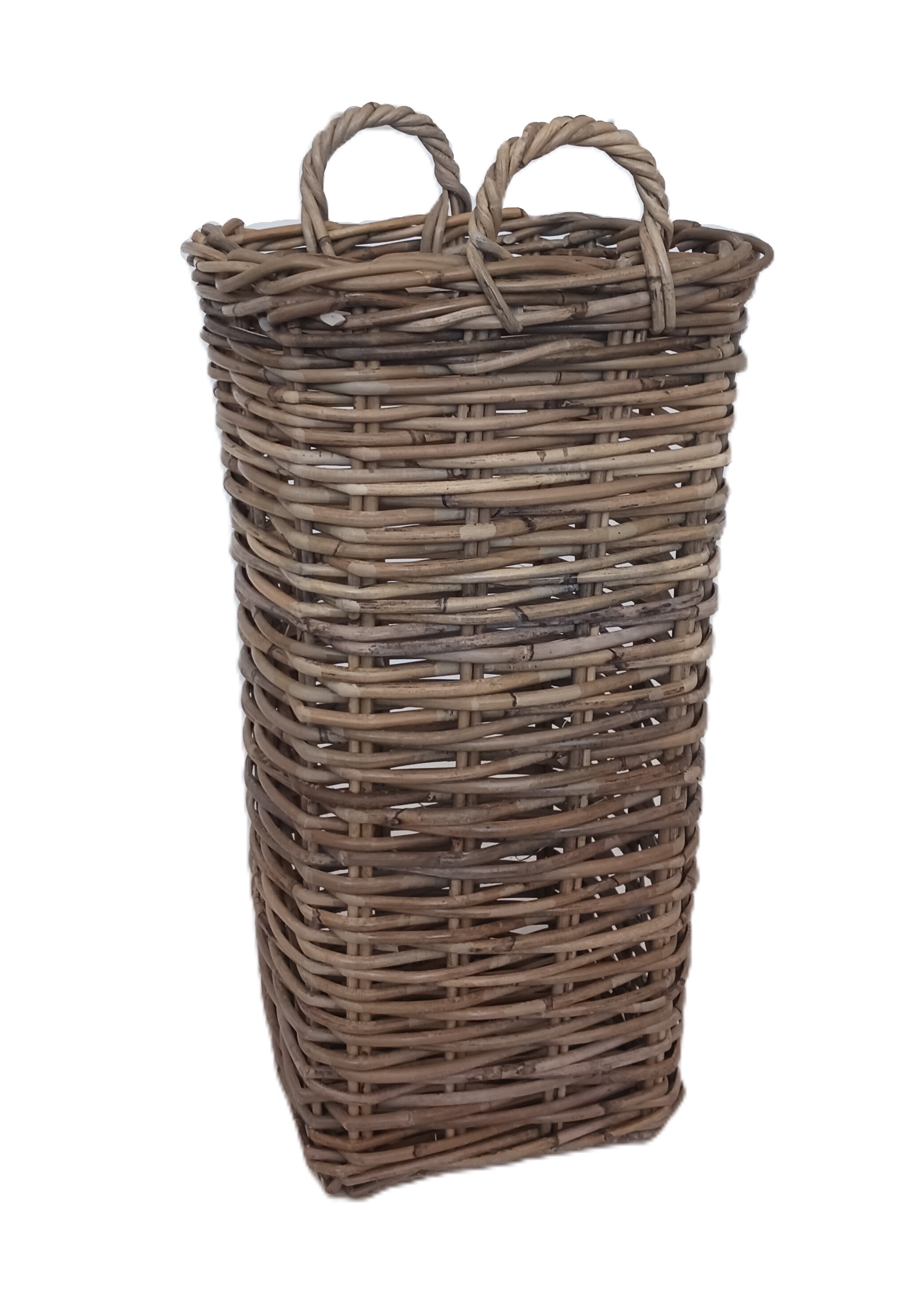 cesto porta biancheria vimini rattan quadrato cm 29X29X55/61 H