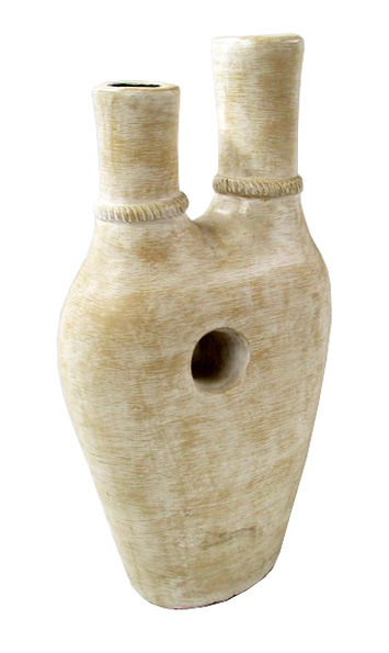 vaso terracotta con doppia  imboccatura