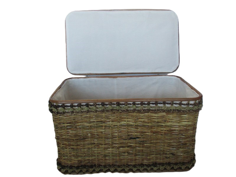 Baule Portabiancheria in Rattan Cm 70x40x40 H