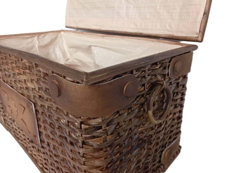 Baule in Rattan Antik Cm 61x33x35 H - 3