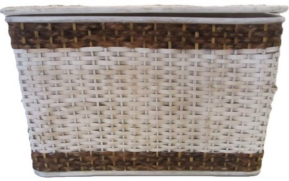 Baule Porta Biancheria in Rattan bicolore 67x41x45 H