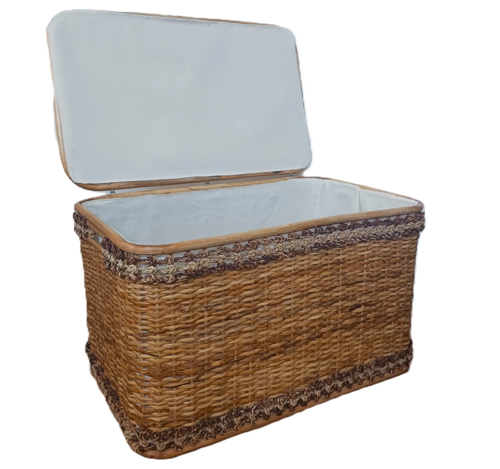 Baule Portabiancheria in Rattan Cm 84x51x52 H