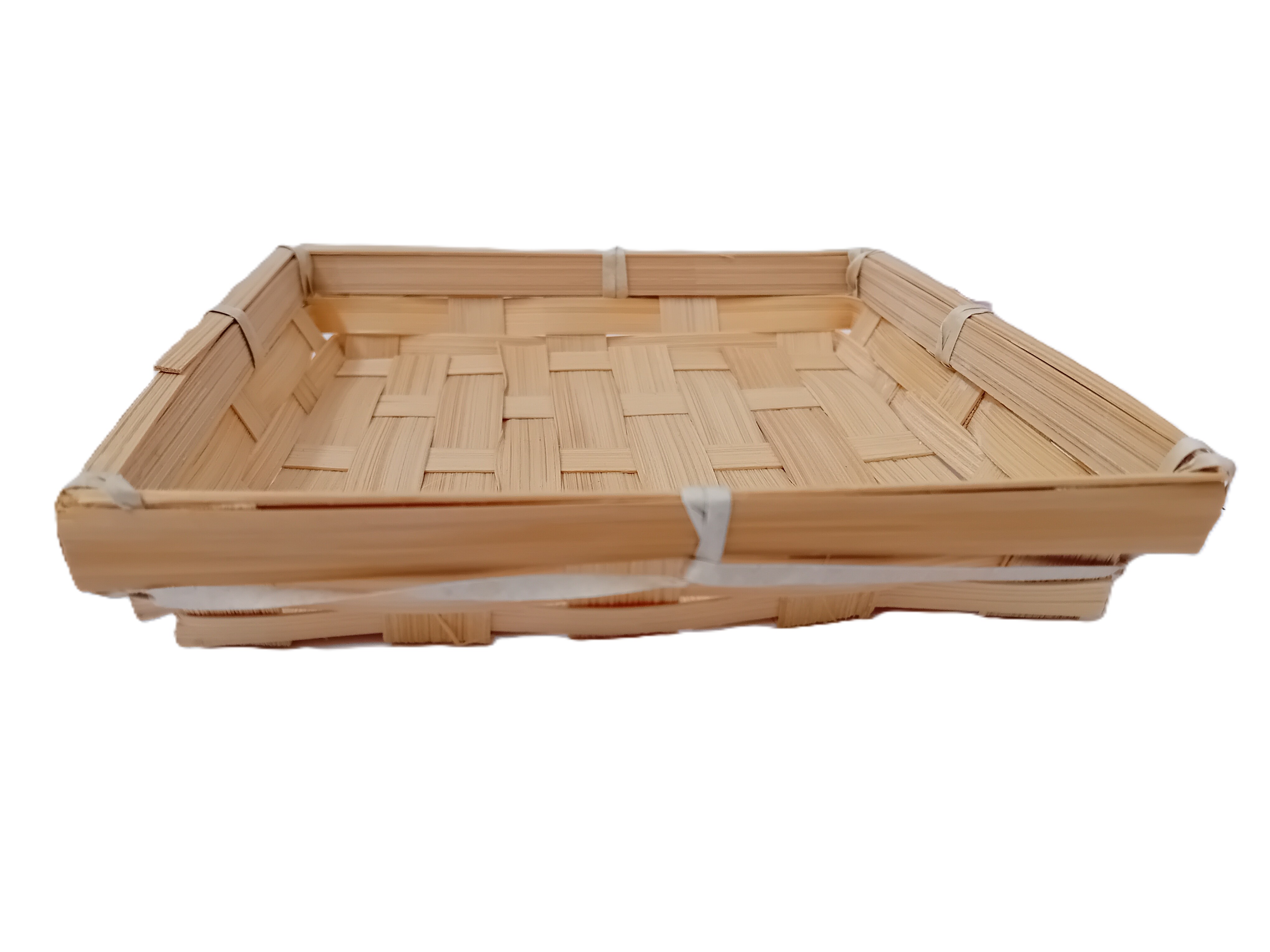 cestino vaschetta in bambu cm 16x16x2 H