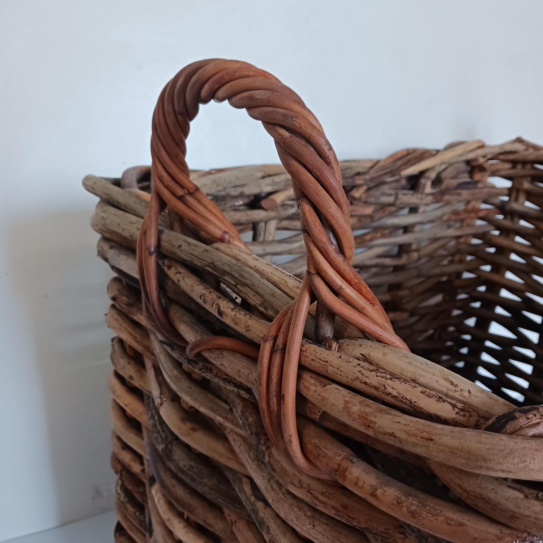 cesto porta legna rettangolare in vimini cm 82x64x67 H con manici cm 74 H - 3
