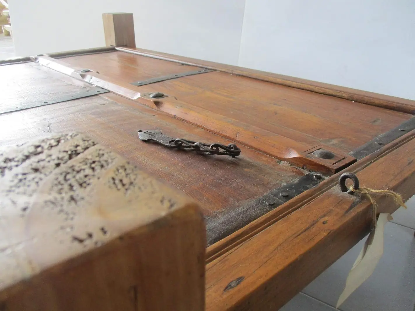 Tavolino da Salotto Antico in Legno e Ferro da Porta Rustica | 140x80 cm - 5