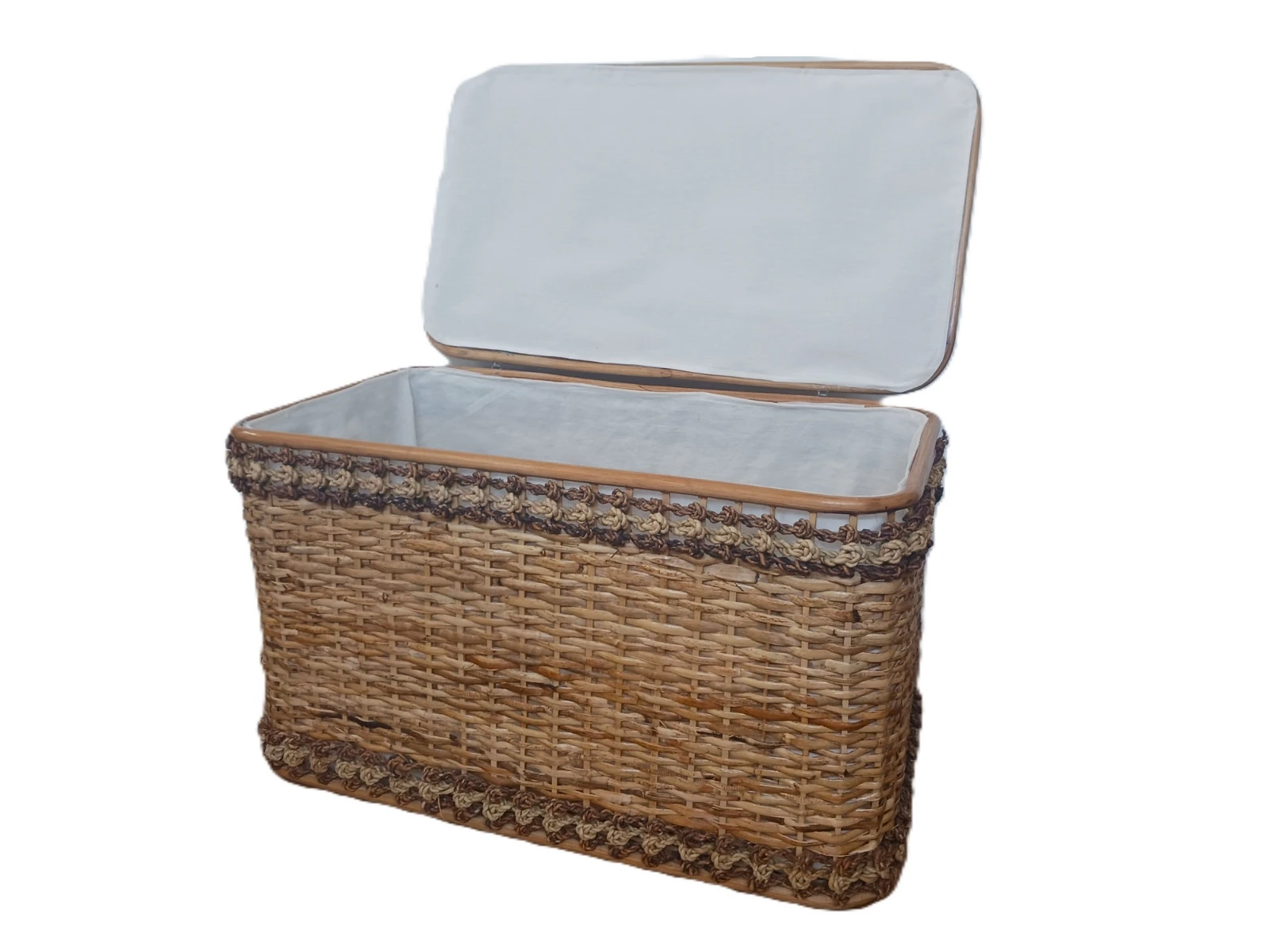 Baule Portabiancheria in Rattan Cm 78x44x45 H